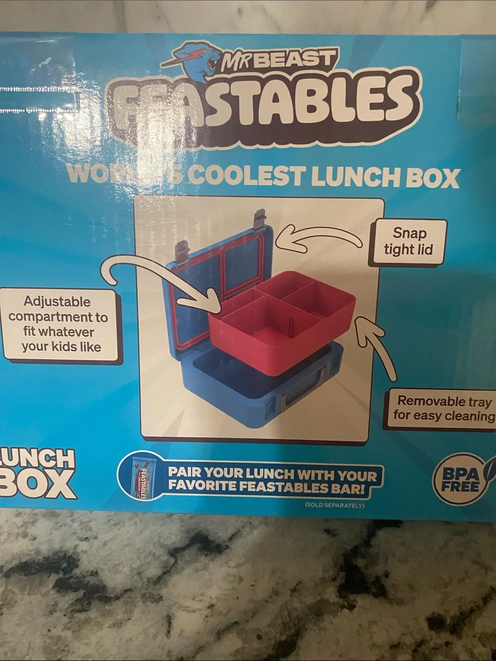 Feastables Blue Lunch Box
